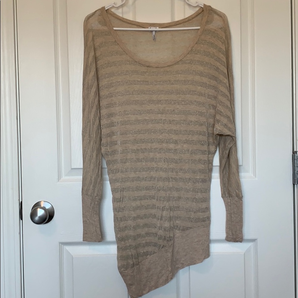Splendid Asymmetrical Striped Top